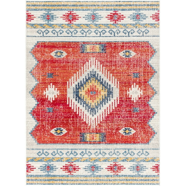 Mainstays MultiColor Persian Indoor/Outdoor Area Rug, 5'x7'