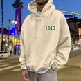thumbnail image 4 of sususu Hoodies for Men 3Xl Letter Print Hooded Sweatshirt Casual Pullover With Front Pocket Comfortable Streetwear For Daily Wear,Beige,XXXL, 4 of 6