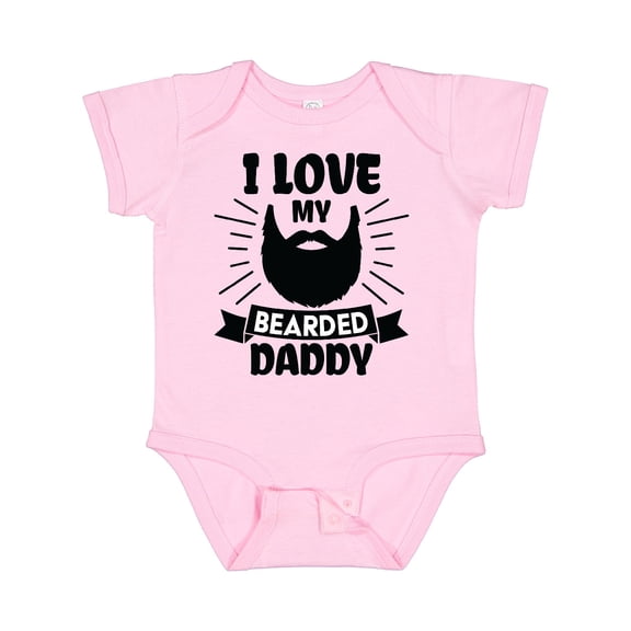 Inktastic I Love My Bearded Daddy with Beard Silhouette Boys or Girls Baby Bodysuit