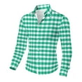 thumbnail image 5 of VgaVtl Shirts for Men Long Sleeve Collared Checkered Mens Clothes Casual Green Loose Button Office Bottoming Shirts,XXL, 5 of 8