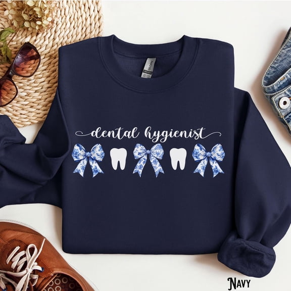 Dental Hygienist Sweatshirt, Dental Hygiene Sweater, Rdh Crewneck, Dentist Office, Teeth, Coquette Tshirt, Bow, Graduation, TSHIRT All Size S-5XL