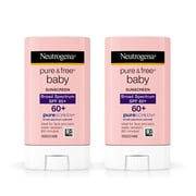 (2 pack) (2 Pack) Neutrogena Pure & Free Baby Mineral Sunscreen Stick, SPF 60, 0.47 oz