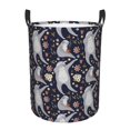 thumbnail image 1 of Balery Sloths Dancing Cesta de ropa redonda con asas, impermeable, independiente, para ropa, juguetes, dormitorio y familia-Small, 1 of 6