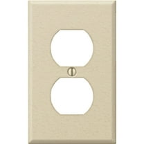 Amerelle PRO 1-Gang Stamped Steel Outlet Wall Plate, Ivory Wrinkle C982DIV