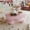 Flower-pink, variant on 35.03" Cloud Coffee Table for Living Room Unique Coffee Table Modern Low Coffee Tables Cute Center Table with 3 Ball Legs for Small Space Apartment Cream Flower-White