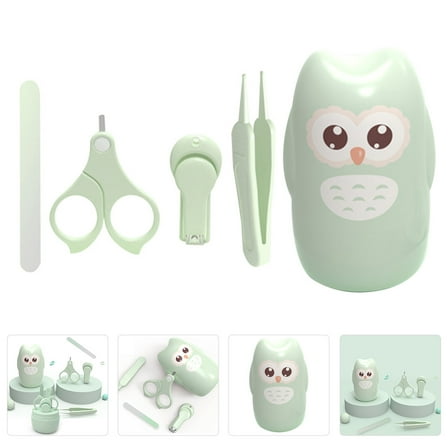 ifundom 1 Set of Girls Manicure Set Nail Care Kit Green Stainless Steel for Baby 4.3*2.8*2.4in