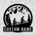 thumbnail image 2 of Craftnamesign Custom Couple Mountain Bike Metal Wall Art LED Light, Custom MTB Family Name Sign, 2 of 5