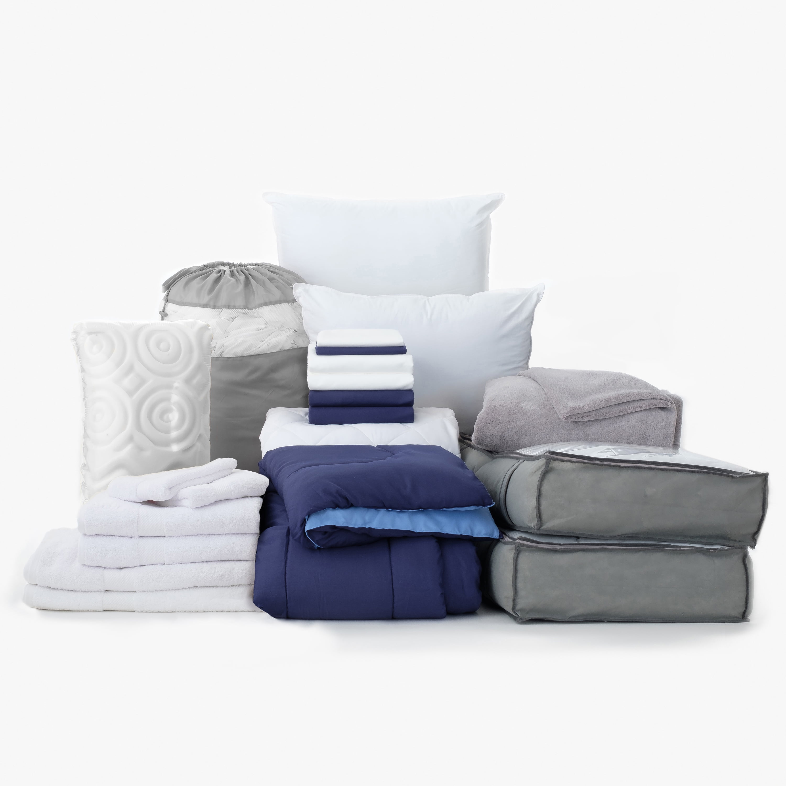 The Complete Dorm Essentials Value Pack in Nate Blue and Navy, 21Piece