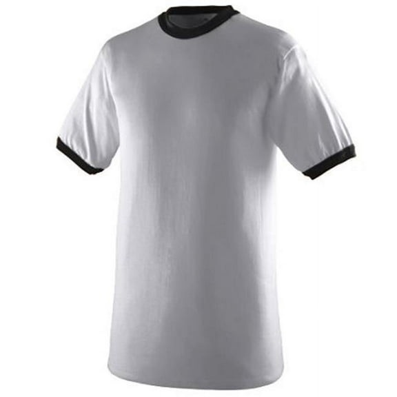 710A Ringer T-Shirt, Athletic Heather and Black, Medium