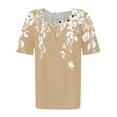 thumbnail image 3 of Camisetas de Cuello Redondo Impreso Gradiente de las Mujeres, Manga Corta Casual Top para el Uso Diario, 3 of 4