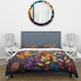 thumbnail image 3 of Designart "Colorful Vibrant Foliage" Abstract Botanicals Bedding Covert Set - Modern Multi-Color Abstract Bed Set With 2 Shams, 3 of 6