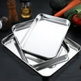 thumbnail image 6 of Stainless Steel Food Prep Tray with Lid, Deep Stainless Steel Food Prep Tray Large Size, Unbreakable Bento Camping Lunch Metal Trays for Storage,Freezing and Refrigeration (with lid, 3 Size), 6 of 6