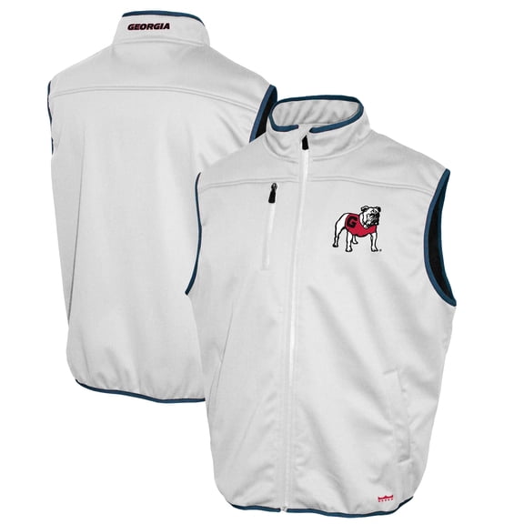 Men's Franchise Club White Georgia Bulldogs Softshell Full-Zip Vest