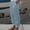 blue, variant on Women's Cotton Linen Capri Pants Summer Lightweight Elastic Waist Palazzo Harem Pants Baggy Trousers with Pockets