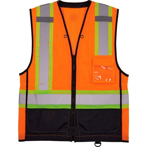 Ergodyne B3139549 GloWear 8251HDZ-BK Two Tone Hi-Vis Safety Vest - ANSI Class 2, Orange - 2XL & 3XL