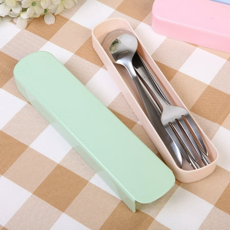 

3Pcs Stainless Steel Chopsticks Spoon Fork Tableware Set Portable Gift Box Adult School Travel Picnic Portable Kitchen Tool