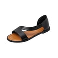 thumbnail image 2 of Sandalias planas con boca de pescado para mujer Sandalias con punta abierta de color sólido Wmkox8yii  nm7088, 2 of 8