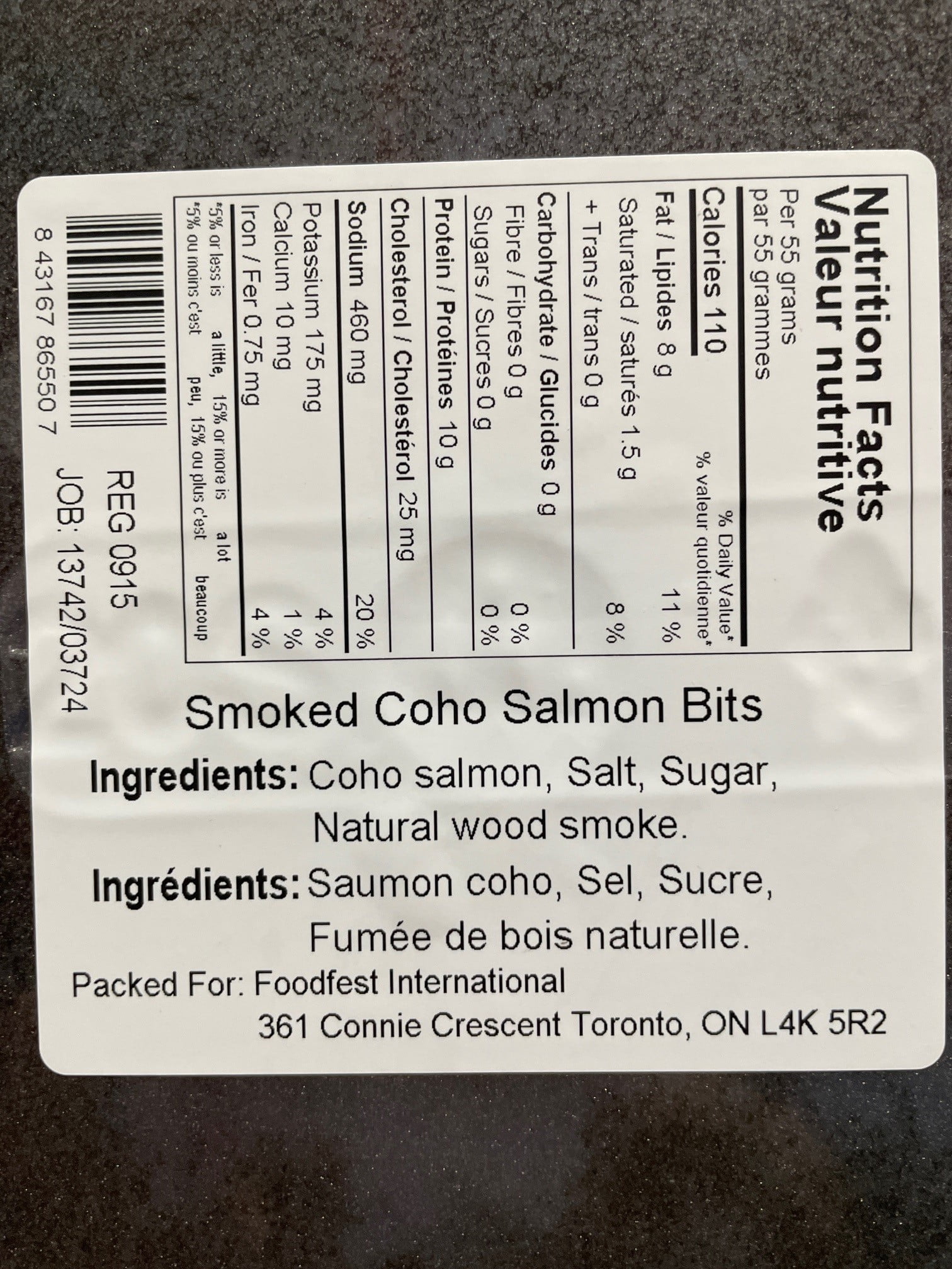 FROZEN FISH - FRENCH L - Morceaux de Saumon Coho Fumé