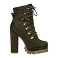 thumbnail image 2 of Women D-Ring Lace Up Lug Sole Chunky Platform Booties 18223, 2 of 6