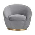 thumbnail image 2 of Armen Living Yves Gray Velvet Swivel Accent Chair with Gold Base, 2 of 7