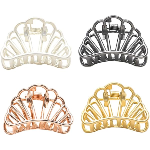 wonima44 4pcs Hair Claw Clips Simple Geometric Design Durable Alloy for Women and Girls for Home and Outdoor Styling Golden