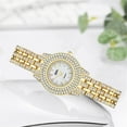 thumbnail image 2 of Guodhu Women Watch Gold Tone Stainless Steel Crystal Rhinestone Quartz Watch Stylish Bling Dress Watch Wristwatches, 2 of 3