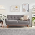 thumbnail image 2 of Tbfit 67" W Loveseat Sofa, Mid Century Modern Decor Love Seat Couches for Living Room, Button Tufted Upholstered Small Couch for Bedroom, Solid and Easy to Install Love Seats Furniture, Dark Grey, 2 of 6
