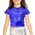 thumbnail image 4 of CUZIBR Girls Tops Shiny Sequins Shirts Sleeveless Round Neck Crop Top Performance Party Glitter T-Shirt Comfort Fit Fashion Streetwear Fitted Blouse,Blue,3-4 Years, 4 of 4