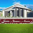 thumbnail image 4 of Christmas Decoration Banner , Jesus Is The Reason For The Season Banner, Merry Christmas Banner, Christmas Decoration, Red Plaid Element, Xmas Party Hanging Banner, Home Decor, Holiday Decor, 4 of 5