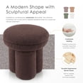 thumbnail image 4 of Furniture of America Thia I Modern 17.5" Upholstered Mushroom-Shape Design Ottoman, Saddle Brown, 4 of 13