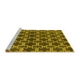 thumbnail image 2 of Ahgly Company Machine Washable Indoor Square Oriental Yellow Industrial Area Rugs, 4' Square, 2 of 4