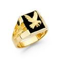 thumbnail image 1 of FB Jewels 14K Yellow Gold Simulated Onyx Mens Fashion Anniversary Ring Size 11, 1 of 1