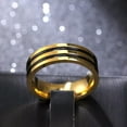 thumbnail image 5 of 6mm Black Gold Plating Band Man Women's Stainless Steel Ring Size 6-12, 5 of 7