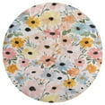 thumbnail image 3 of Floral Colorful Flower Round Small Area Rug, Print Non Slip Washable Floor Mat, Soft Throw Rug for Living Room, Powder Room Entryway, Bathroom, Bedside, 3 of 6