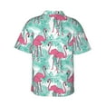 thumbnail image 3 of Fotbe Flamingo Hawaiian Shirt for Men Unisex Summer Beach Casual Short Sleeve Cotton Linen Button Down Shirts-X-Large, 3 of 9