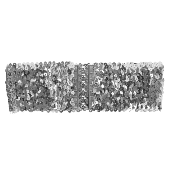 HONMEET Women Wide Belt 1Pcs Sequin Elastic Design European and American Style for Party