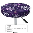 thumbnail image 4 of Disketp Christmas Purple Snowflakes Funda Redonda para Taburete, Funda de Cojín para Silla de Bar Suave y Elástica-14 inch, 4 of 7