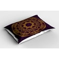 thumbnail image 2 of Ambesonne Mandala Pillow Sham 2 Pack, Lace Like Circular, 30"x20", Purple Earth Yellow, 2 of 3