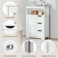 thumbnail image 4 of Topeakmart Wooden Bathroom Floor Cabinet Storage Organizer with Drawers, White, 4 of 7