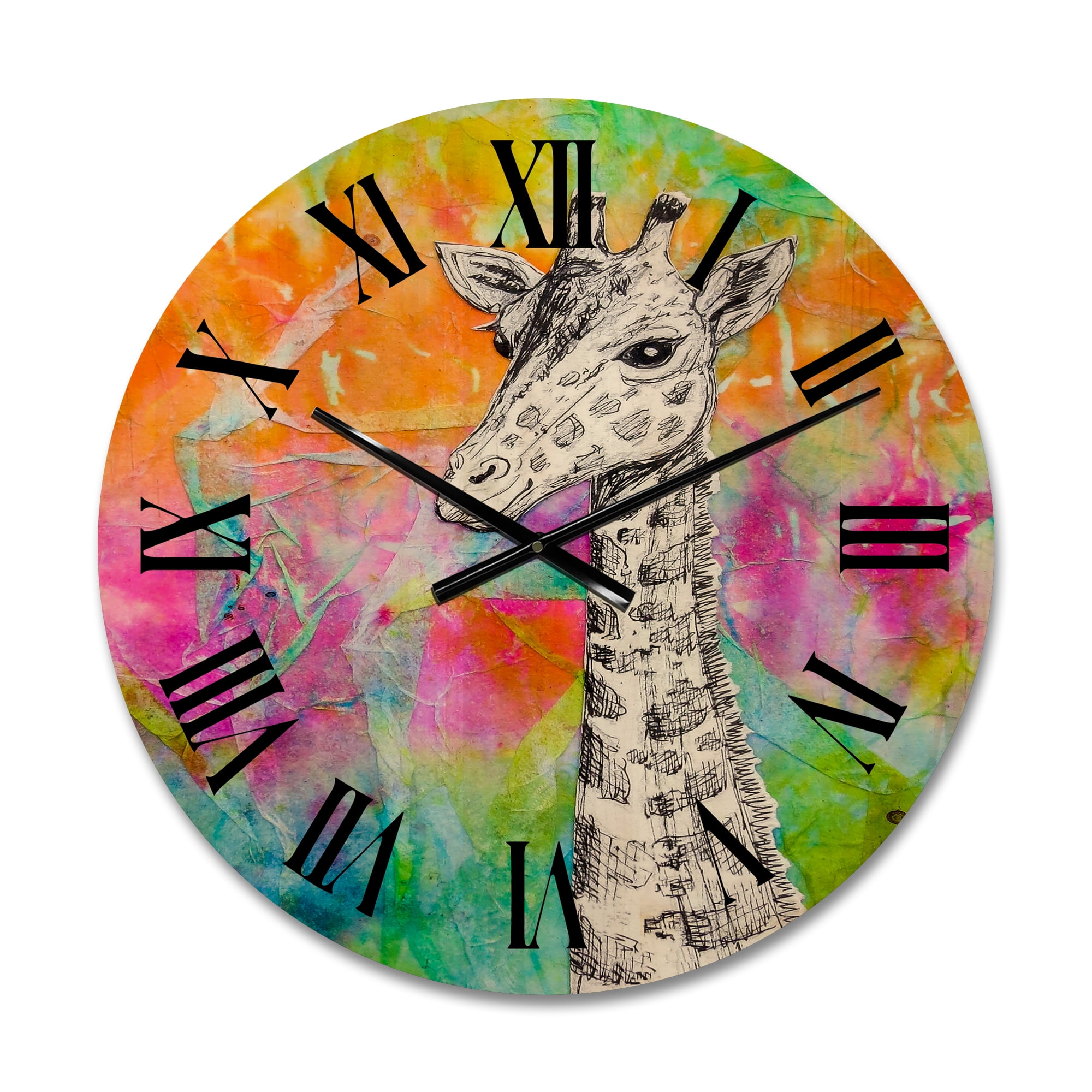 Decorate your home with Modern Art Win a prize for a feedback Gift for kids girls and boys Giraffe Animals Vinyl Record Wall Clock