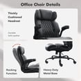 thumbnail image 4 of HomeZeer Big and Tall Office Chair 500lbs, High Back Executive PU Leather Desk Chair with Adjustable Lumbar Support, Flip-Up Arms, Heavy Duty Upgraded Rubber Wheels for Home Office, Black, 4 of 9