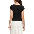 thumbnail image 3 of Work Tank Top for Women Sleeveless Crew Neck Business Casual Shirts with Belt XS Black, 3 of 6