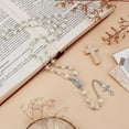 thumbnail image 4 of Rosario gótico largo de perlas blancas, collar de perlas vintage, crucifijo con colgante de medalla, joyería de oración católica, 4 of 5