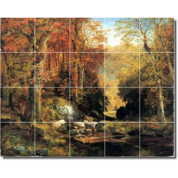 Ceramic Tile Mural-Thomas Moran Country Painting 353. 60" w x 48" h using (20) 12 x 12 ceramic tiles