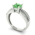 thumbnail image 2 of Solitaire with Accents Engagement Ring for Women - 1.27ct Simulated Green Diamond in 18K White Gold Promise Ring, 2 of 6