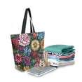 thumbnail image 2 of FORMRS Womens Canvas Tote Bag with Zipper Inner Pocket Shoulder Handbag, Vibrant Flowers Pattern, 2 of 7