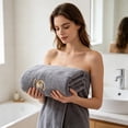 thumbnail image 5 of Btomtd Cotton Household Bath Towels, Water Absorbing Body Drying Towels, Non-Shedding Embroidered Shower Towels, Size 67" x 27.5", Gray, 5 of 5