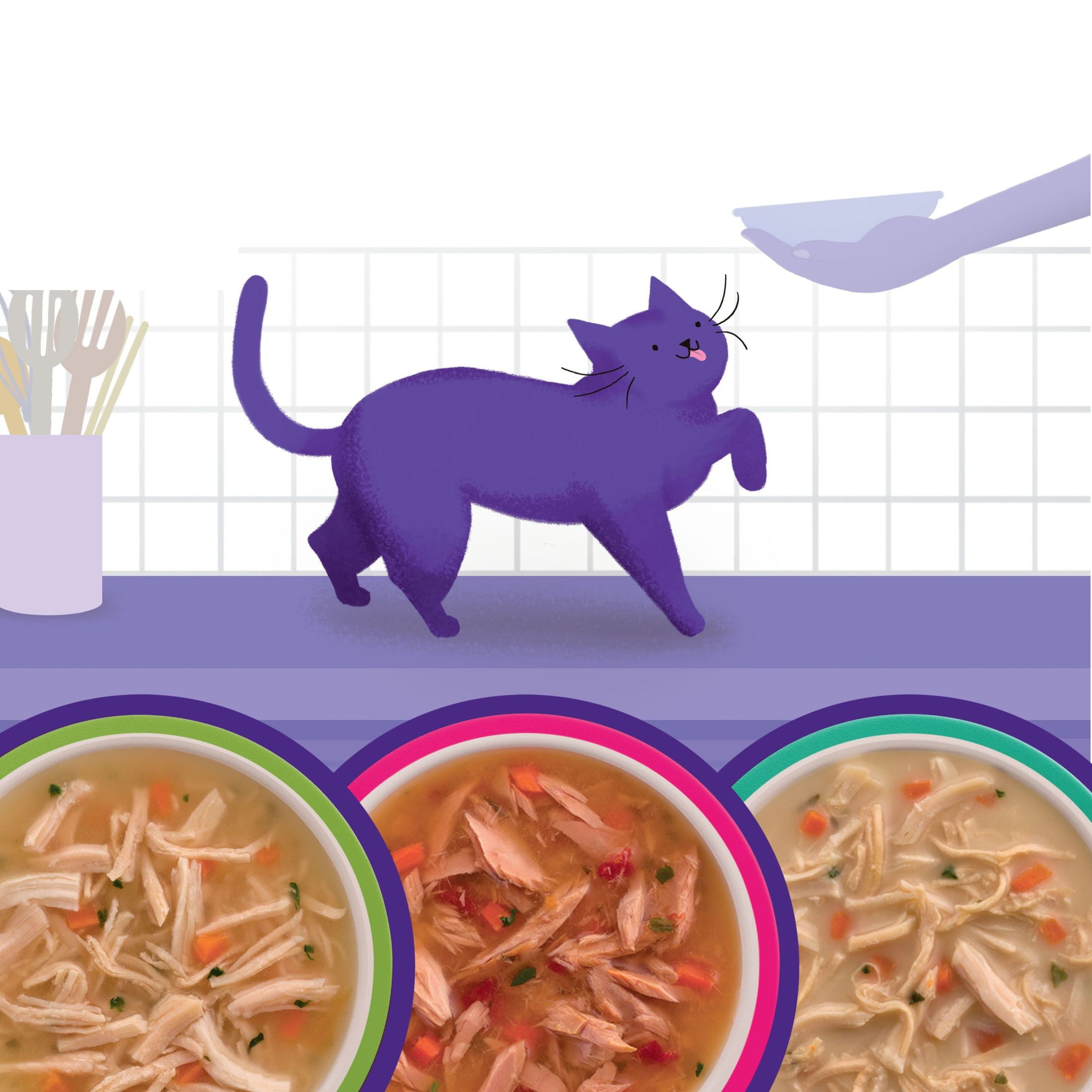 (4 pack) Rachael Ray Nutrish Purrfect Broths Variety Pack, Lickable Cat Treats, Box of 12-1.4 Ounce Pouches
