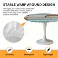 thumbnail image 2 of Elastic Fitted Round Tablecloth, Blue Brown Vintage Waterproof Stretch Table Cover for 55"-60" Tables, Retro Farmhouse Elegant Pastoral Washable Outdoor Tablecloths for Patio, Picnic, Camping, 2 of 9