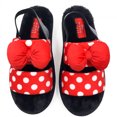 thumbnail image 2 of Minnie Mouse Polka Dots and Bows Women's Fuzzy Slippers-Size 8, 2 of 5